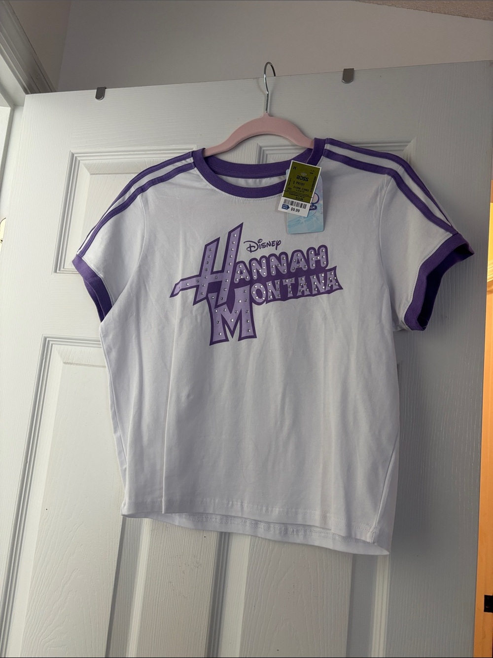 NWT Disney Channel Throwback Hannah Montana White & Purple Graphic Tee